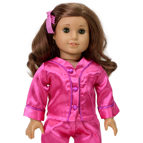 Rebeccas Satin Pajamas With Slippers 18 Doll Clothes For 6036