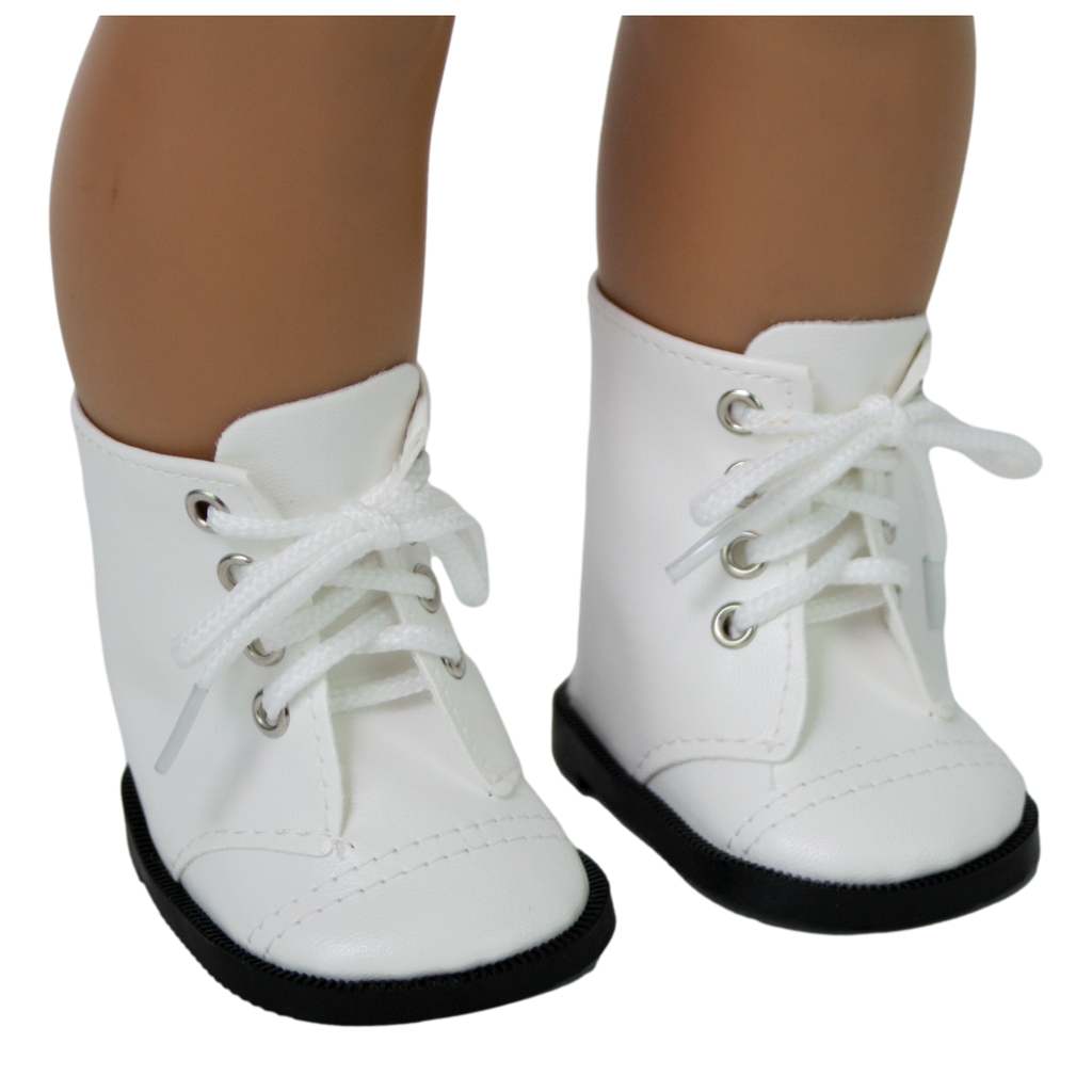 White Lace Up Boots