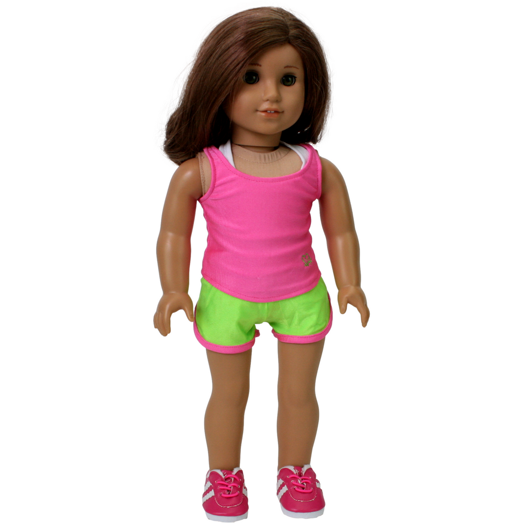 Pink and Lime Green Sports Outfit 18 Doll Clothes for America